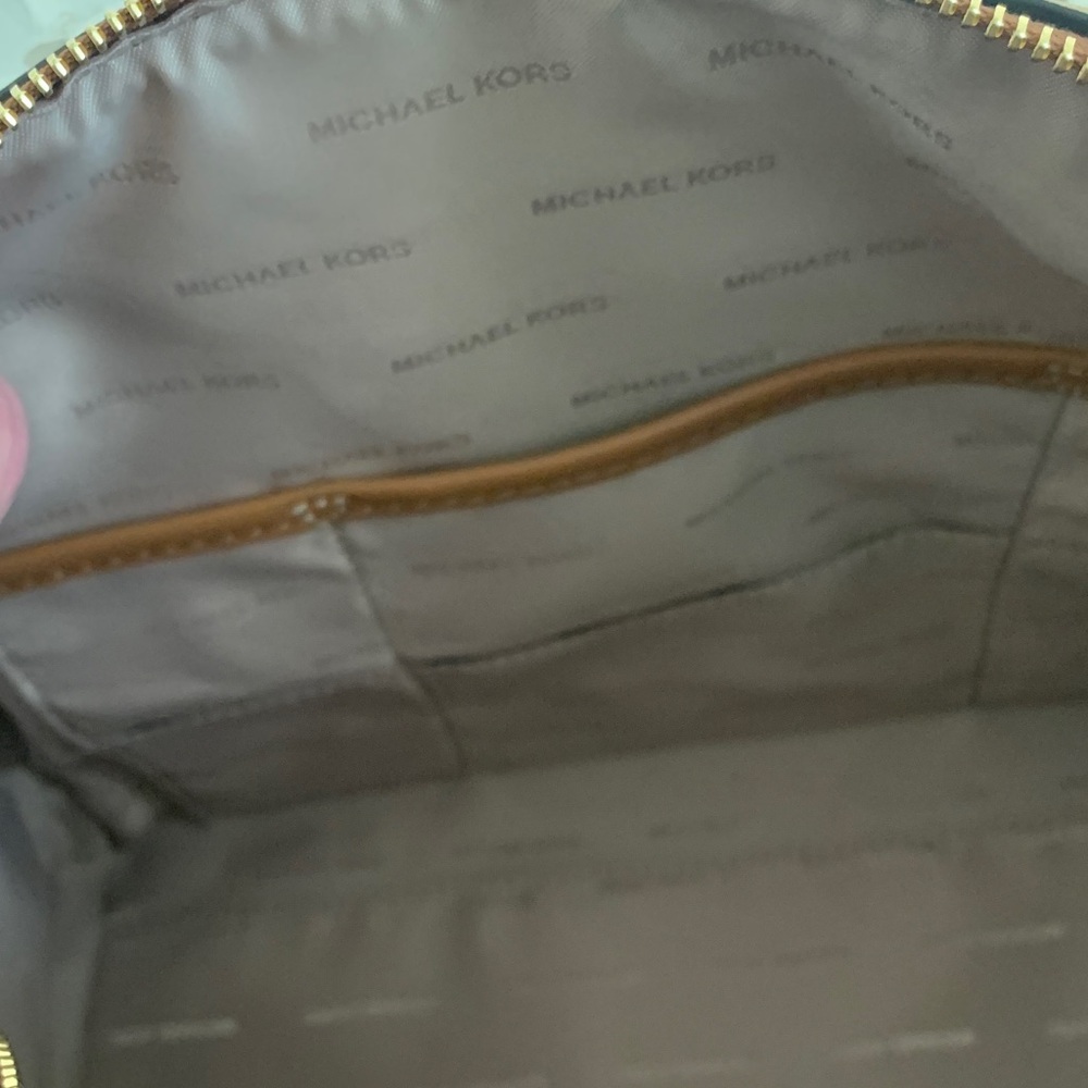 Michael Kors Brown Satchel with Gold Floral Details - Picture 12 of 16